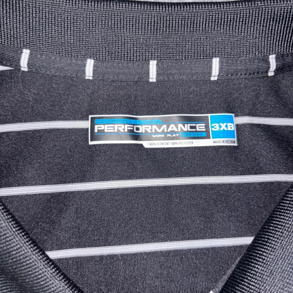 Roundtree & Yorke Tigers Polo Shirt Mens 3XB Black Striped Short Sleeve Athletic - Picture 3 of 9